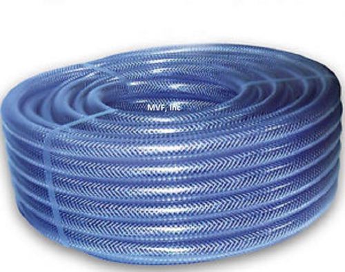 TUBING, BRAIDED PVC CLEAR 1/2&#034; ID x 0.75&#034; OD x 5ft, FDA APPROVED  &lt;410.050x5