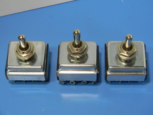 Aircraft avionics toggle switch lot of 3, cutler-hammer usa made, 4pst on-off-on for sale