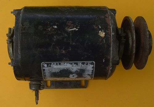 Vintage Emerson Model S55NXSTB-2749 1/3 HP Electric Blower Fan Motor &amp; Pulley