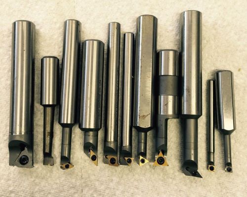 CIRCLE BORING BARS LOT,  11 PIECES CARBIDE INDEXABLE NEW