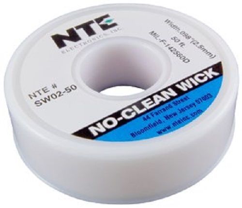 NTE SW02-50 SOLDER WICK NO CLEAN #4 BLUE 50FT