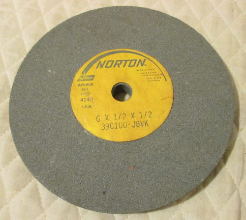 Vtg Norton Grinding Wheel 6 x 1/2 x 1/2 #39C100-J8VK Made USA