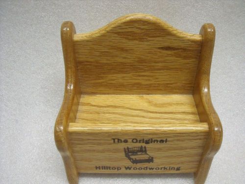 Vintage Woodworking Solid Oak Wood Business Card Holder