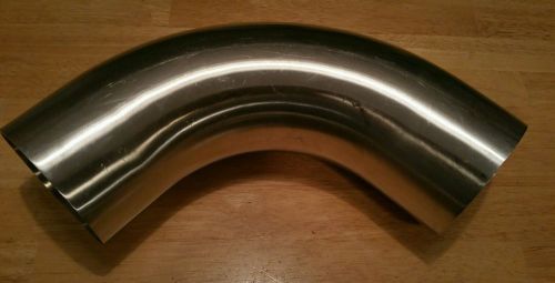 STAINLESS STEEL WELD 90 ELBOW 4&#034; O.D. LONG RADIUS SANITARY PIPE TUBING 102mm