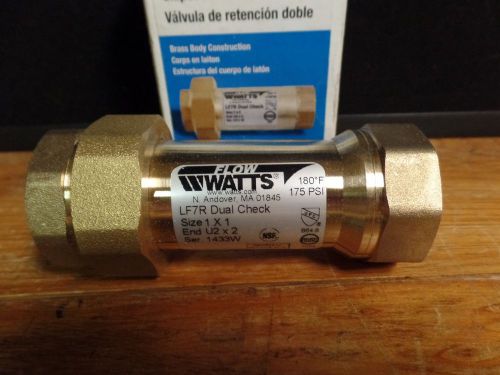 Watts LF7R-U2-2 Lead Free Dual Check Valve ~ 1&#034; x 1&#034; ~ LF7R 175 PSI ~ BRASS