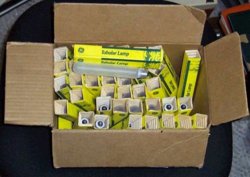 Forty-one (41) general electric frosted tubular exit light bulbs  20t61/2/f for sale