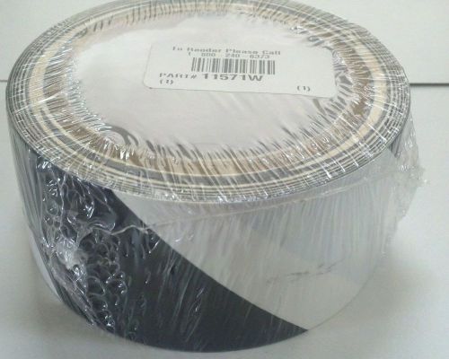 HARRIS HAZARD MARKING TAPE 11571W 2&#034; X 54&#039; BLACK &amp; WHITE DIAGONAL STRIPE