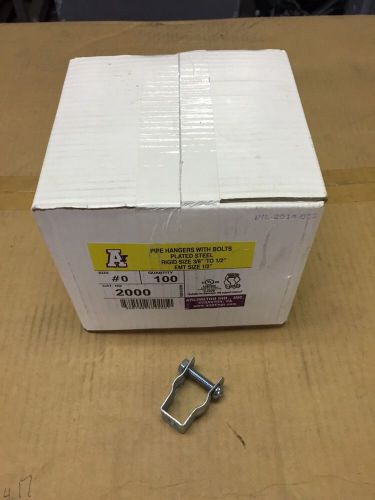 New box of 100 arlington #0 1/2&#034; rigid/imc/emt steel conduit hangers cat# 2000 for sale