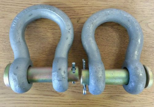 ANCHOR Towing 1-1/4&#034; SHACKLE WLL21T 21 ton 1-5/8&#034; Pin NEW Pair!