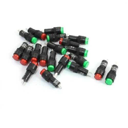 AC 220V Plastic Shell Signal Indicator Lamp 20Pcs Green Red Light