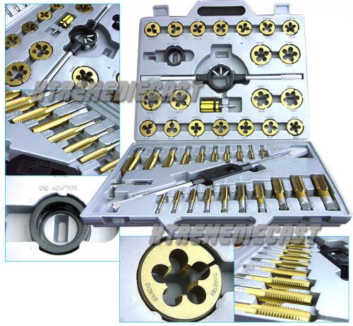 45 Pc Tap &amp; Die Set Metric mm Titanium Tungsten Steel Jumbo Thread Renew Tool