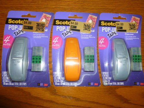 3 X SCOTCH 3M POP UP TAPE Wrist HANDBAND DISPENSER 3 PACK EACH HAS 4 REFILLS