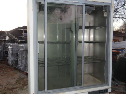 GS LABORATORY EQUIPMENT REVCO REACH IN  DOUBLE GLASS DOOR REFRIGERATOR