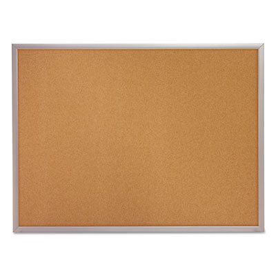 Classic Cork Bulletin Board, 24 x 18, Silver Aluminum Frame, Sold as 1 Each