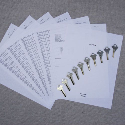 LOCKSMITH - Schlage SC1 Space &amp; Depth Keys With Master Key System Work Sheets