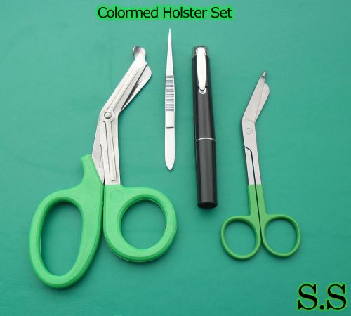 Colormed Holster Set EMS Green EMT Diagnostic+Green Lister Bandage Scissors