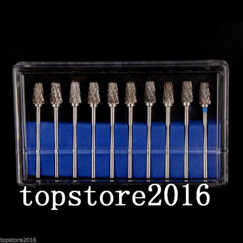 10pcs Dental Lab Polisher Drills Assorted Tungsten Steel Carbide Burs LF06 2.35M