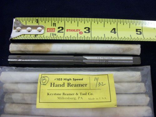Hand Reamer 11/32 Straight Flute Keystone Reamer &amp; Tool Co. Millersburg PA NEW