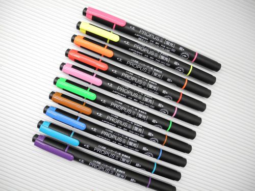 Uni-Ball 101-T 2 Twins head Highlighter 10 Colours