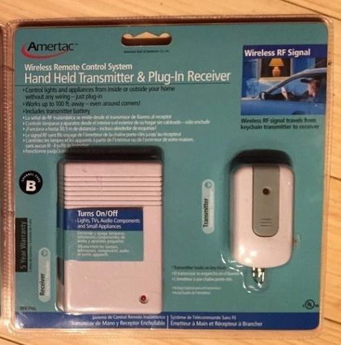 Amertac hand held transmitter plug-in receiver easy security remote light code b for sale