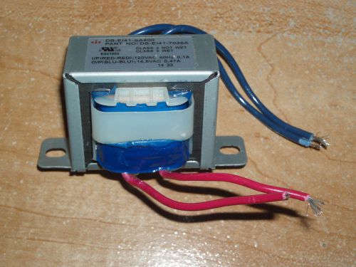 TRANSFORMER input 120V~60Hz  output 14.5V~0.47A