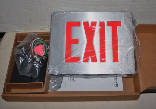 PRESC-LITE ENERGY STAR DOUBLE FACE CAST ALUMINUM 120 VOLT LIGHTED EXIT SIGN