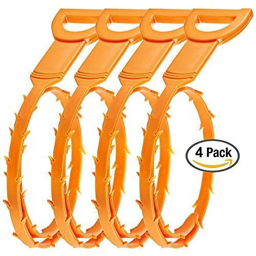 SENHAI Hair Drain Clog Remover, 4 Pack Drain Snake Equipment/Auger type Cleaning