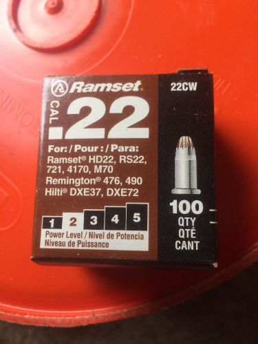 Ramset Box Of 100 22 Cal #2 Singel Shot Loads