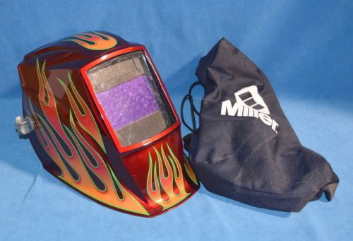 Miller 216323 Welding Helmet Auto Darkening Red Flame w/ Bag