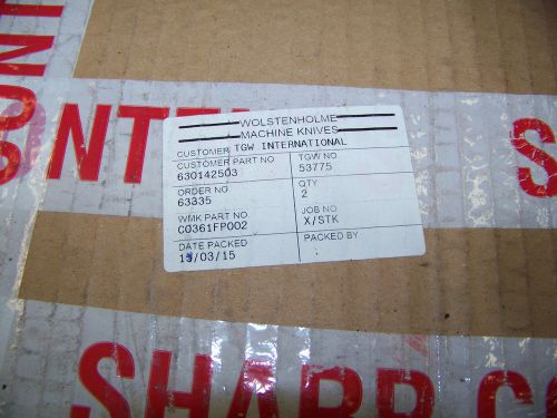 Wolstenholme machine knives tgw no. 53775 14 1/4&#034; od 5/8&#034; bore c0361fp002 new for sale