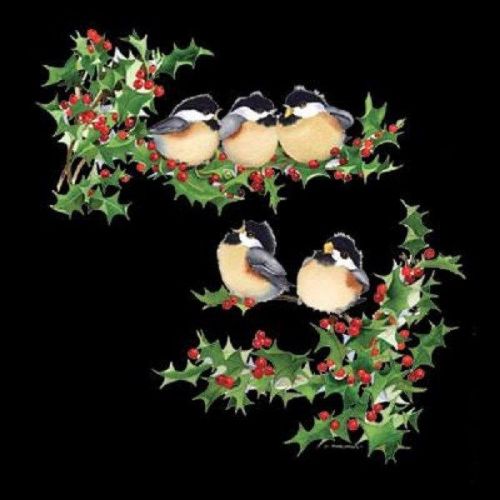 Chicks &amp; Holly Xmas HEAT PRESS TRANSFER for T Shirt Sweatshirt Tote Fabric 213g