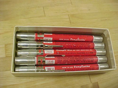 5 Tempilstik Temperature Indicator lot 250F , 2x 256F , 300F,  325F NOS