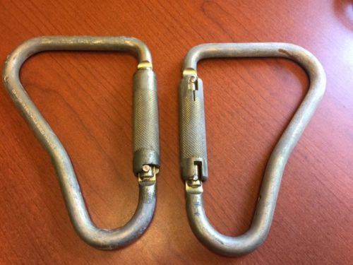 SET of 2 ANSI TWIST LOCK STEEL SCAFFOLD HOOK CARABINERS USR-04-C09B 50KN PT36121