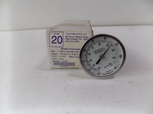 TREND INSTRUMENTS BIMETAL THERMOMETER MODEL 20 NIB