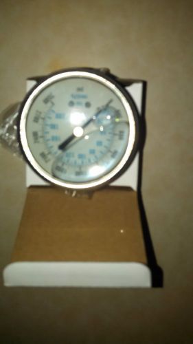 Liquid filled pressure gauge compressor hydraulic 2.5  face 0-3000 back mt 1/4 for sale