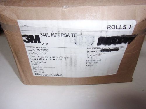 New Roll 3M™ 4 1/2&#034;x150&#039;x3&#034;  220 Micron 366L MFS PSS TE Microfinishing  Roll