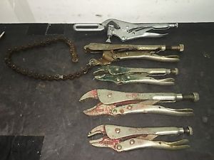 Petersen vise grip  straight jaw locking pliers  dewitt &amp; jones 2 way vise 5 pc for sale