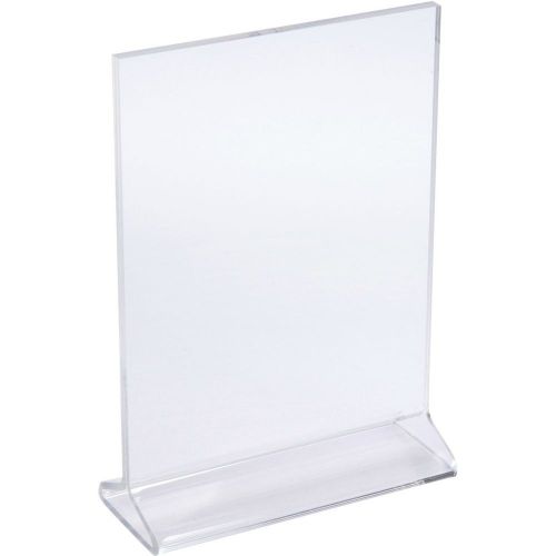 (6-pack) thick acrylic sign holders 5&#034; x 7&#034; / clear plastic card displays / m... for sale