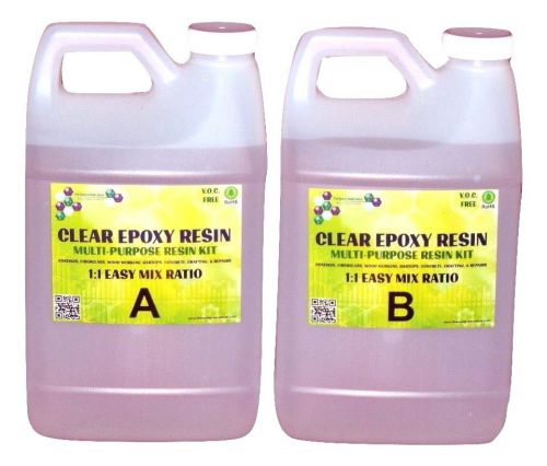 Clear table top epoxy resin fiberglass wood coating sealant  - 1 gallon kit for sale