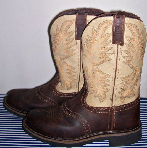 JUSTIN Original Workboot MENS 9D STAMPEDE WESTERN BOOTS WK4660