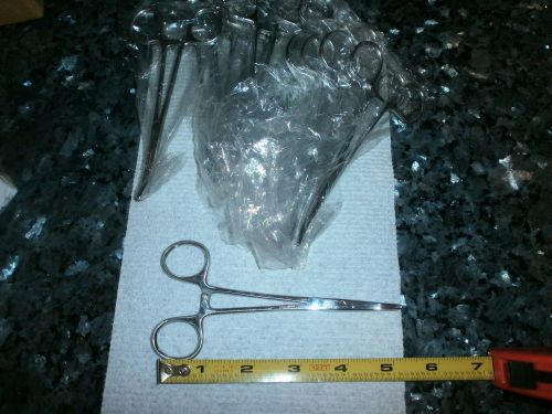 5.5&#034; Hemostat Forceps Locking Clamps Stainless Steel (LOT OF 12) CURVED