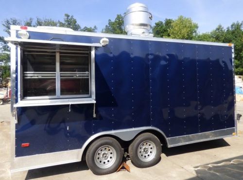 Concession trailer 8.5&#039; x 16&#039; indigo blue catering event trailer for sale