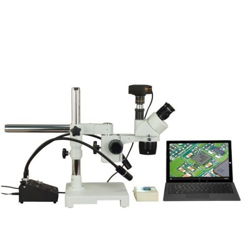 Trinocular 5x-10x-15x-20x-30x-60x 720p wifi boom stereo microscope+6w led light for sale