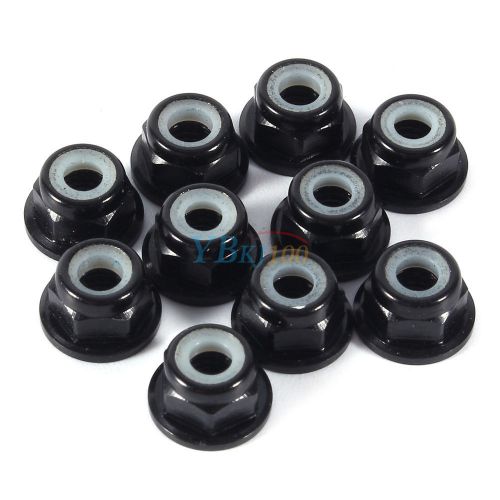 10Pcs Black M5 Anodized Nylon Insert Self-Lock Aluminum Alloy Nuts Hex Lock Nut