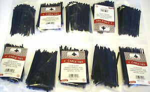 1000 GOLIATH INDUSTRIAL 4&#034; BLACK WIRE CABLE ZIP TIES NYLON TIE WRAPS WHOLESALE