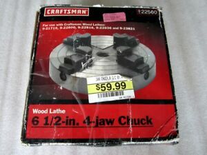 NOS Craftsman 6-1/2&#034; 4 Jaw Wood Lathe Chuck 22560