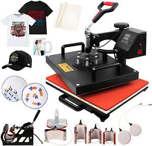 8 in 1 Heat Press Machine Digital Transfer Sublimation T-Shirt Mug Hat 15&#034;x11&#034;