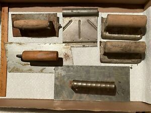 Lot of 6 Vintage Assorted Cement Concrete Hand Tools &amp; Trowels. See all photos.