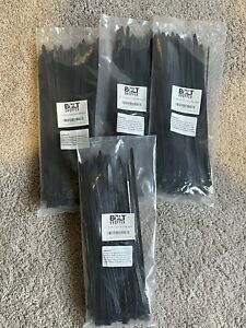 12&#034; 120lb Black Zip Ties Bolt Dropper Brand - total of 398 Cable Ties Locking