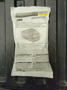 3M 6001 Organic Vapor Replacement Cartridge, 1 Package of 2 Cartridges, EXP 2022